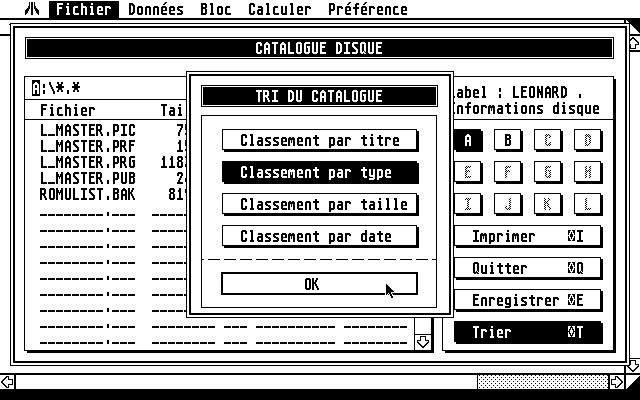 Logithèque Master atari screenshot